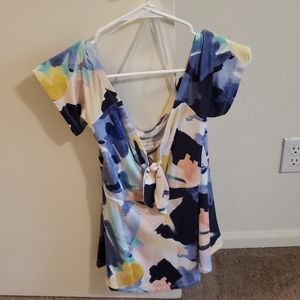 Watercolor design off-shoulder top